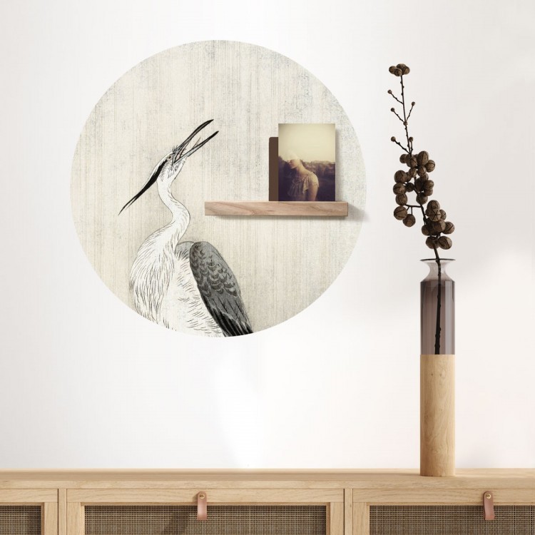 Magnetic wall sticker 'Heron in the rain' by Groovy Magnets - round adhesive wall sticker with print