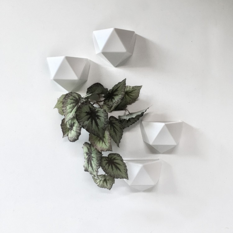 Magnetic wallplanter ICO / white - for plants, stationery,..