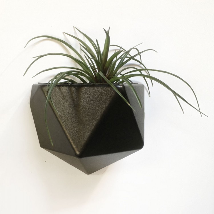 Magnetic wallplanter ICO / black - for plants, stationery,..