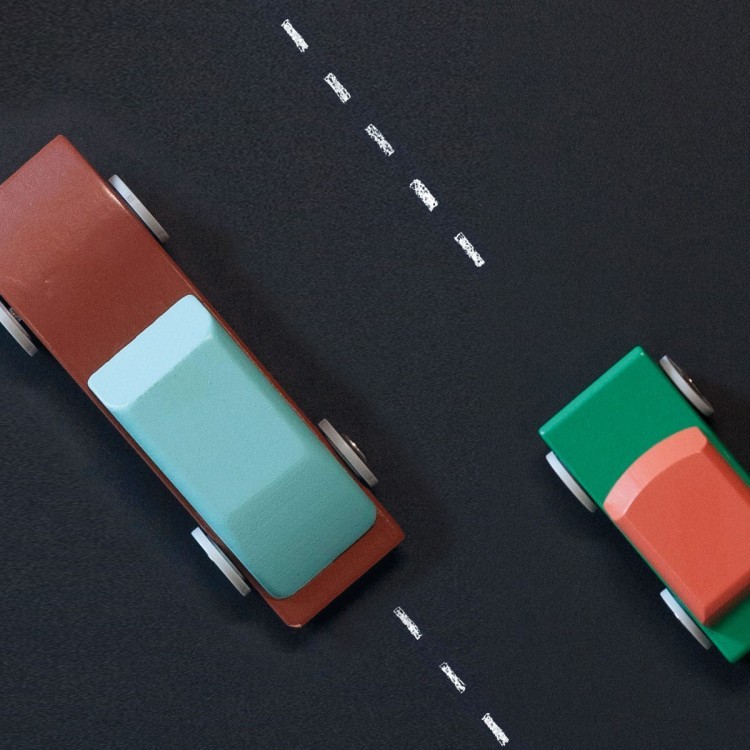 Magnetic design quality wooden toy car designed by Dutch designer Floris Hovers in corporation