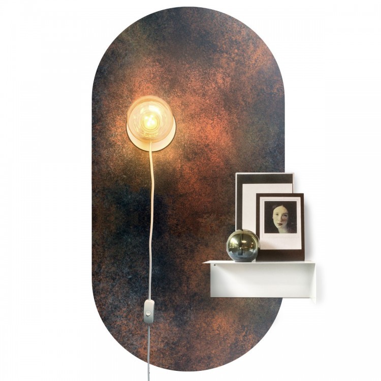 Oval-shaped magnetic wall sticker by Groovy Magnets 'Rusty Dark'