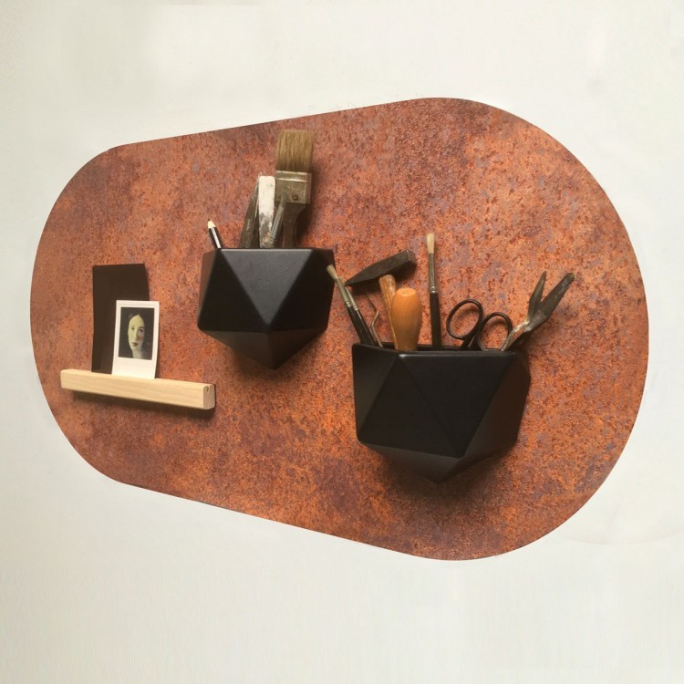 Ovale-shaped wall sticker by Groovy Magnets rusty brown