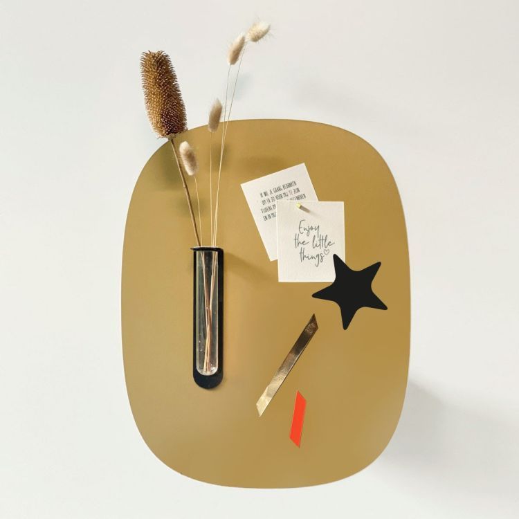 Startbox GOLD Groovy Magnete als Geschenkbox - Goldener magnetischer Wandsticker mit Blumenvase