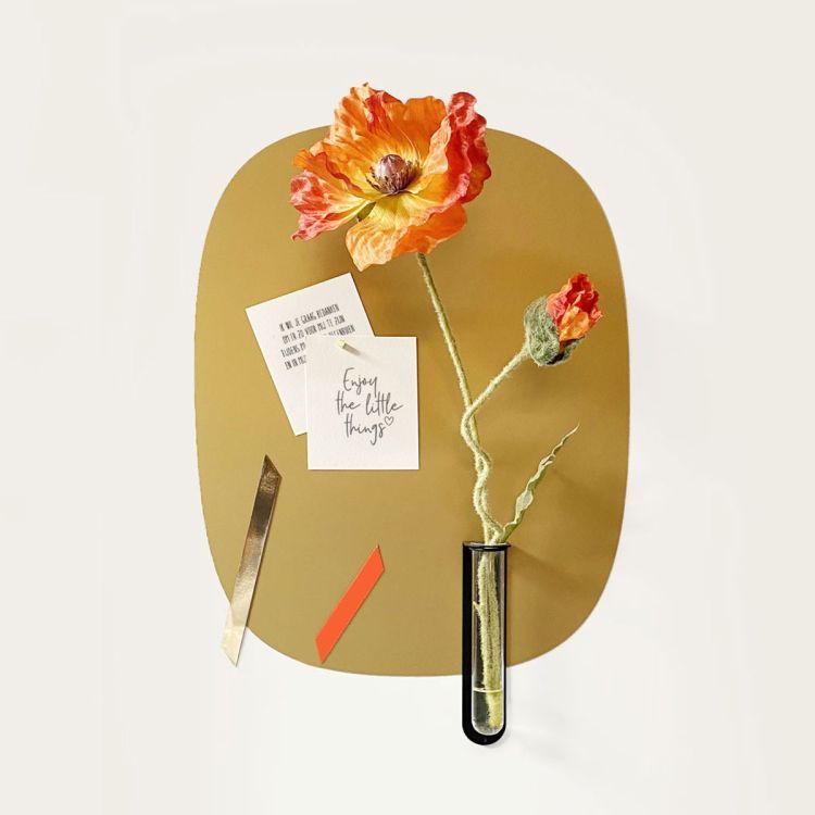 Startbox GOLD Groovy Magnets als giftbox - Gouden magnetische muursticker met bloemenvaasje