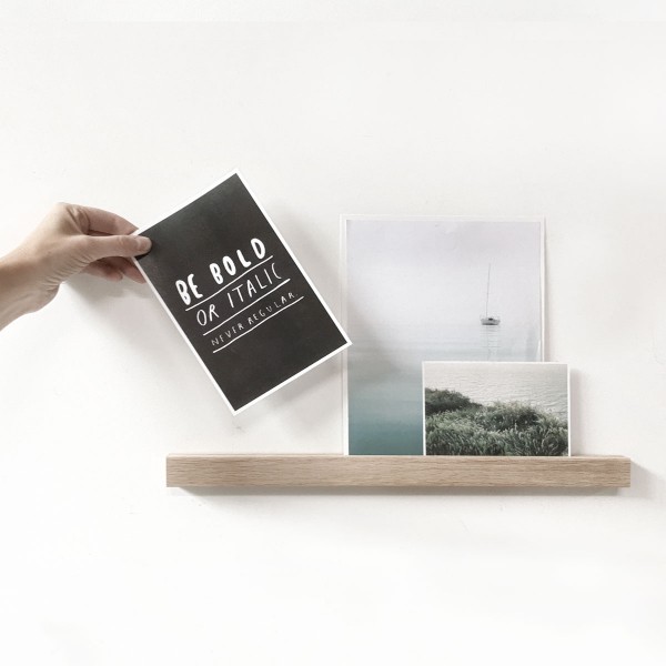 Magnetic wooden shelf - for post cards, photos,.. - Groovy Magnets