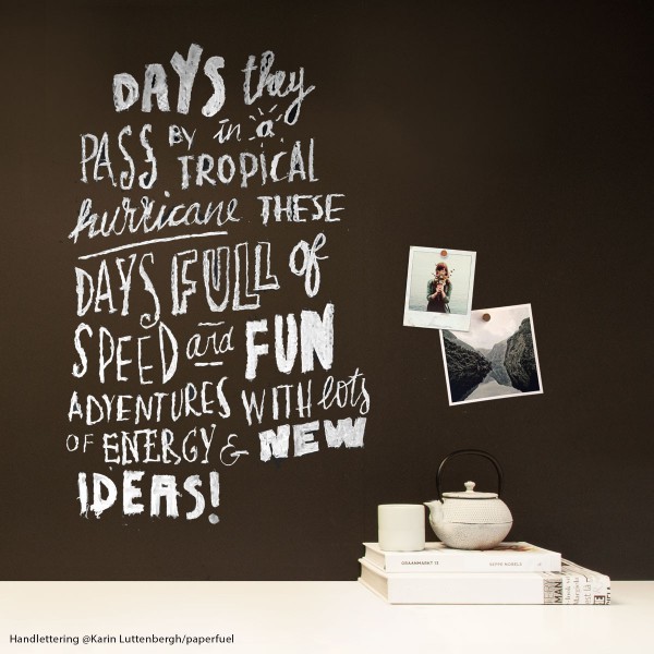 Chalkboard magnetic wallpaper by Groovy Magnets - easy to hang, writable  with soft chalks!