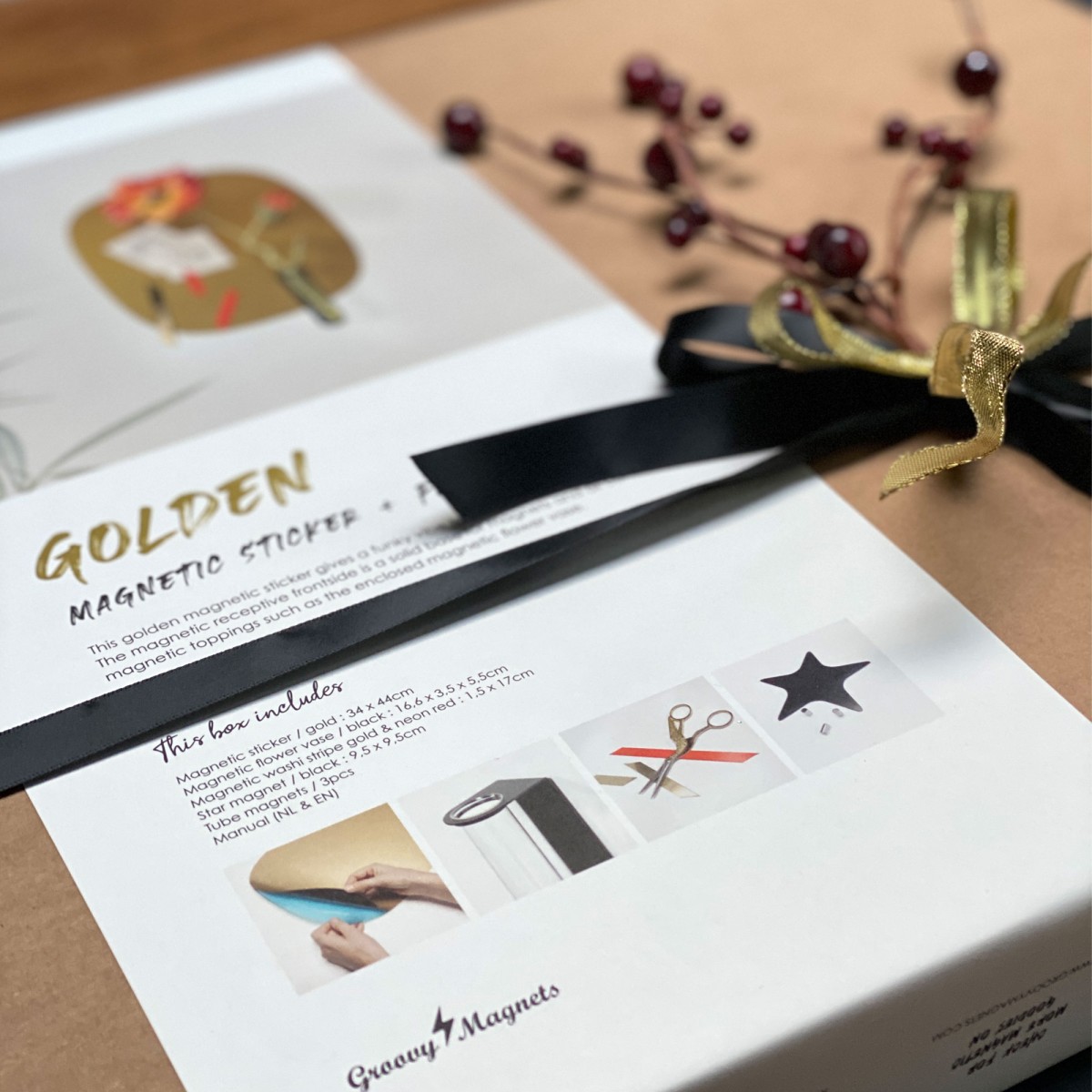 Golden Box (Autocollant magnétique + accessoires) - Groovy Magnets -  Livingdesign