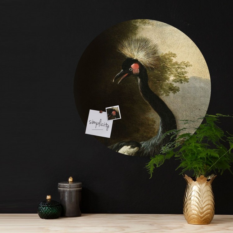 Magnetic wall sticker Majestic Crane by Groovy Magnets - round adhesive wall sticker with print
