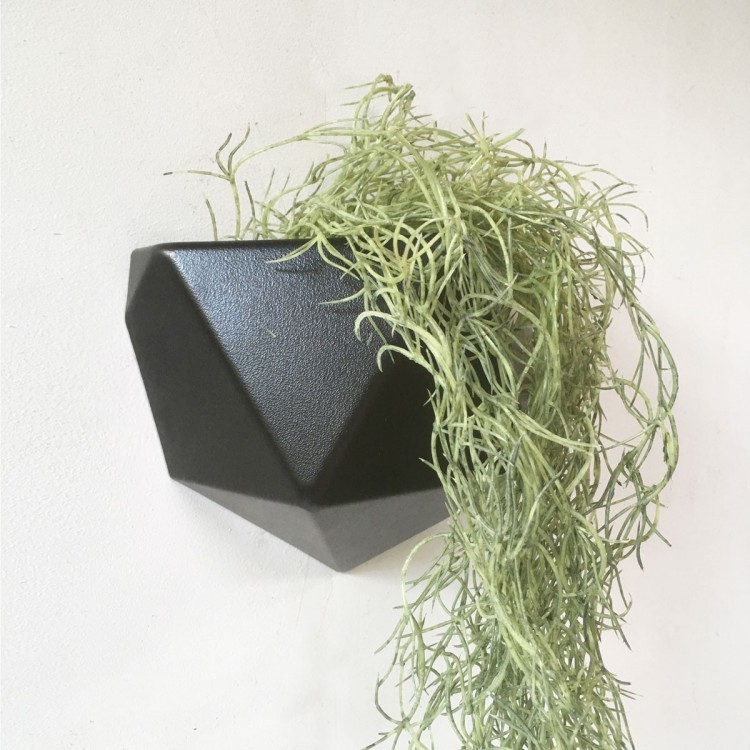 Magnetisch wandbakje ICO Outlet / zwart - voor planten, schrijfwaar,... - Groovy Magnets