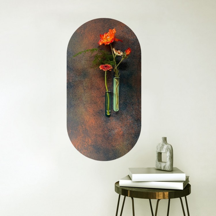 Oval-shaped magnetic wall sticker by Groovy Magnets 'Rusty Dark'