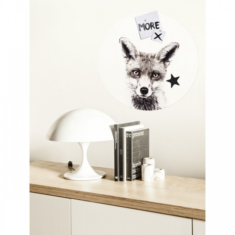Magnetic wall sticker fox by Groovy Magnets - round adhesive wall sticker with animal print