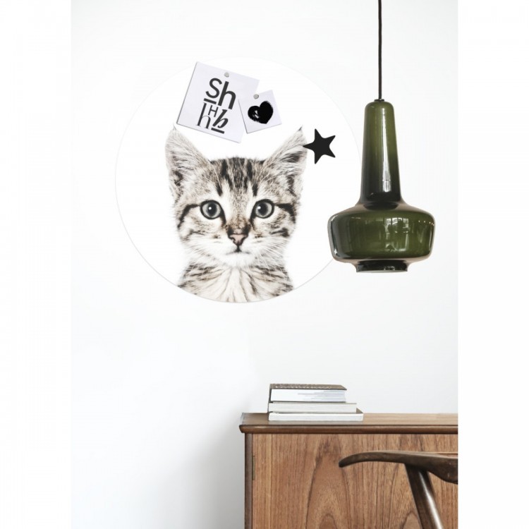 Sticker magnétique Chat de Groovy Magnets - autocollant rond, sticker mural imprimé animal