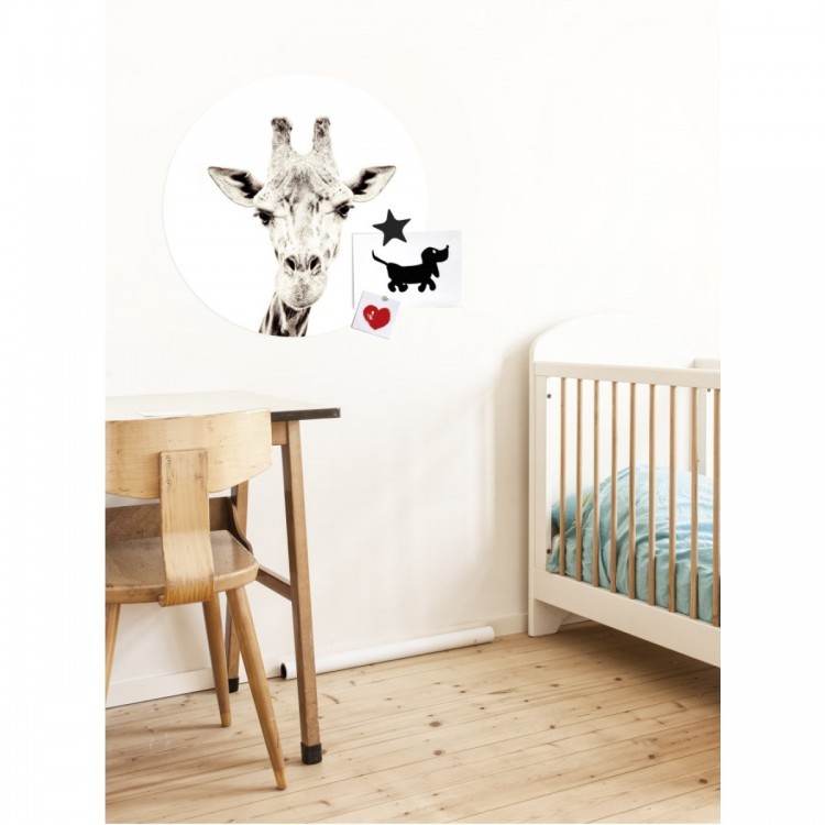 Magnetic wall sticker giraffe by Groovy Magnets - round adhesive wall sticker with animal print
