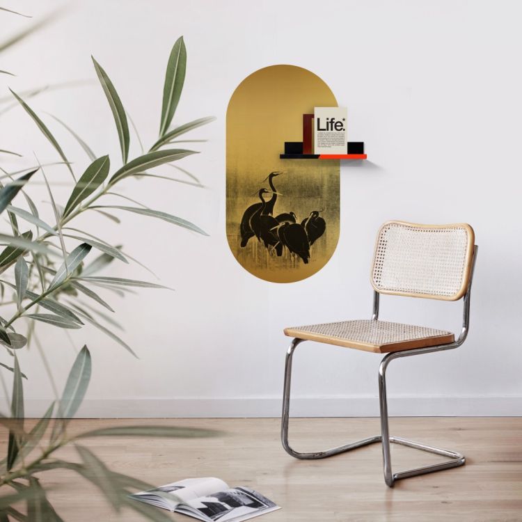 Magnetic oval shaped golden wall sticker by Groovy Magnets ideal for doors