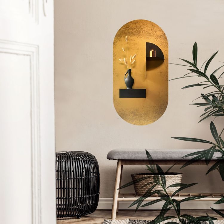 Magnetic oval shaped vintage golden wall sticker by Groovy Magnets ideal for doors