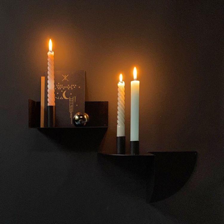 Magnetic candle holder / black by Groovy Magnets