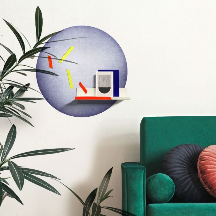 Magnetic wall sticker with print 'Phantom Blue' by Groovy Magnets - round wall sticker