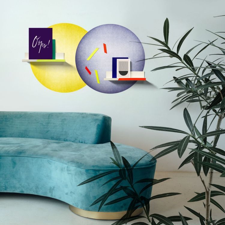 Magnetic wall sticker with print 'Phantom Blue' by Groovy Magnets - round wall sticker