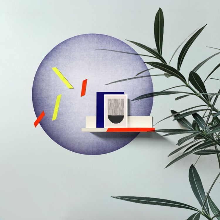 Magnetic wall sticker with print 'Phantom Blue' by Groovy Magnets - round wall sticker