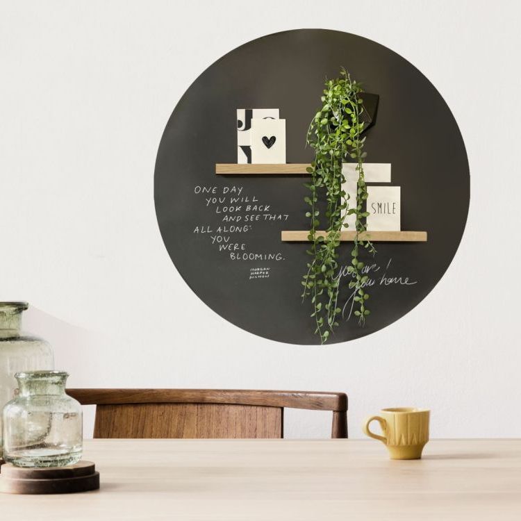 Premium chalkboard magnetic wallpaper by Groovy Magnets in circle shape: Extra strong adhesion