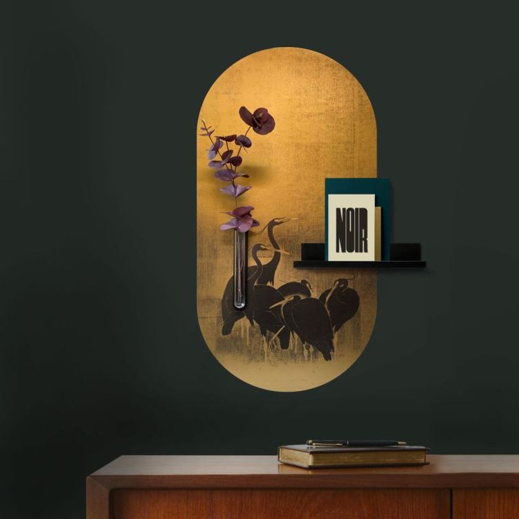 Magnetic oval shaped golden wall sticker by Groovy Magnets ideal for doors