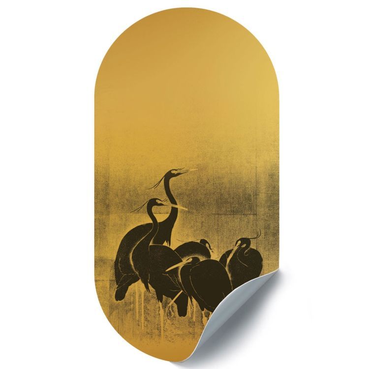 Magnetic oval shaped golden wall sticker by Groovy Magnets ideal for doors