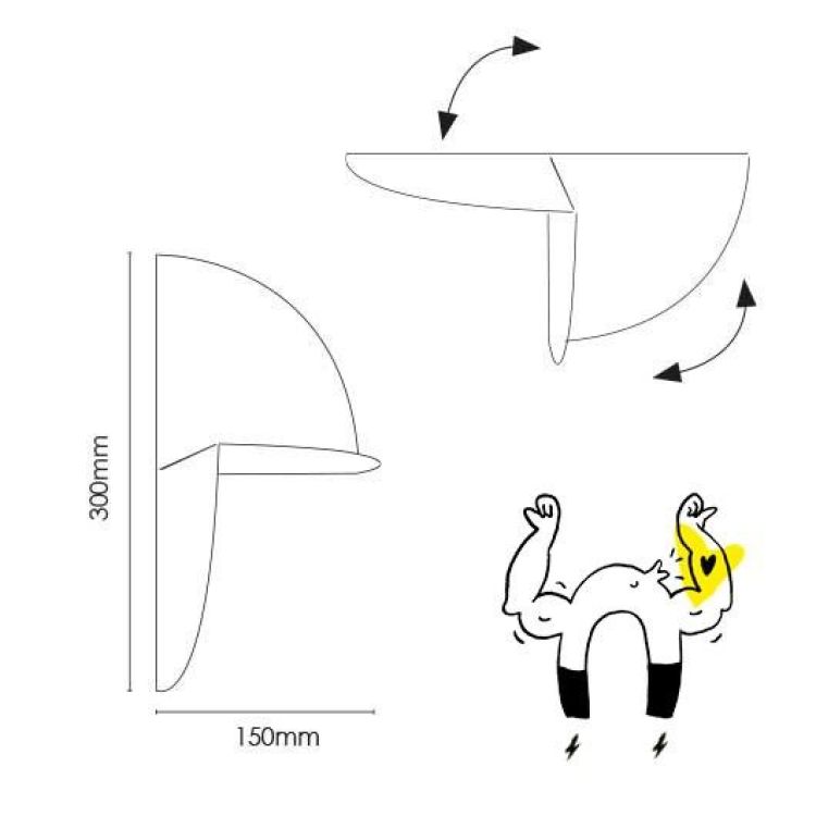 Etagère murale magnétique en acier de Groovy Magnets