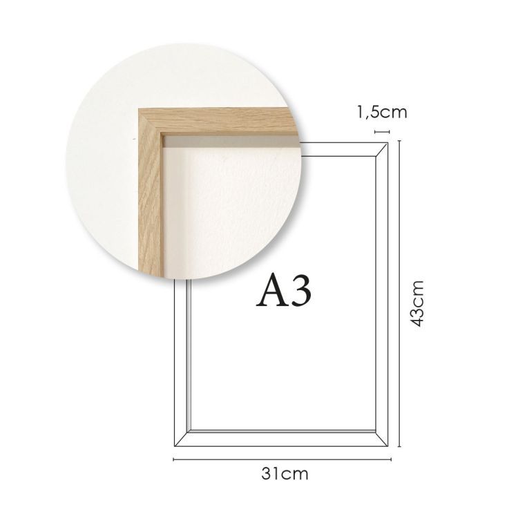 A3 Houten magnetische lijst van Groovy Magnets - voor eigen prints, foto's, tekeningen