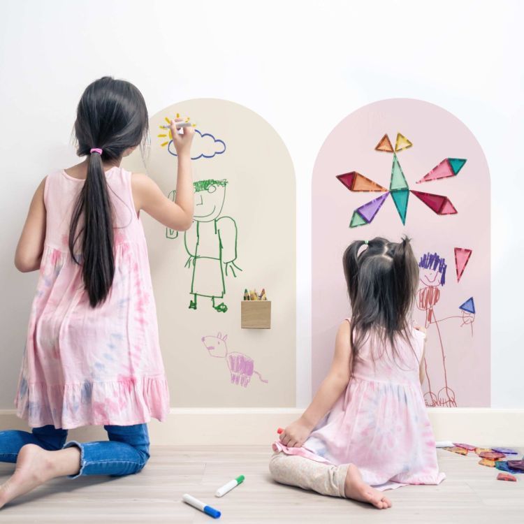 Magnetische muursticker zand kleur beschrijfbaar van Groovy Magnets