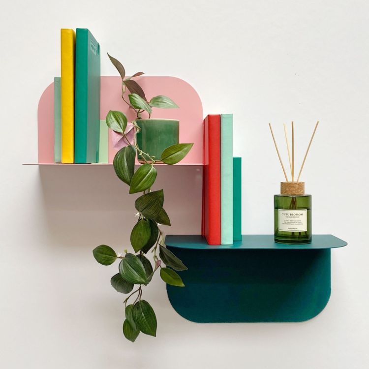 Groovy Magnets petrol powder coated metal magnetic shelf. 