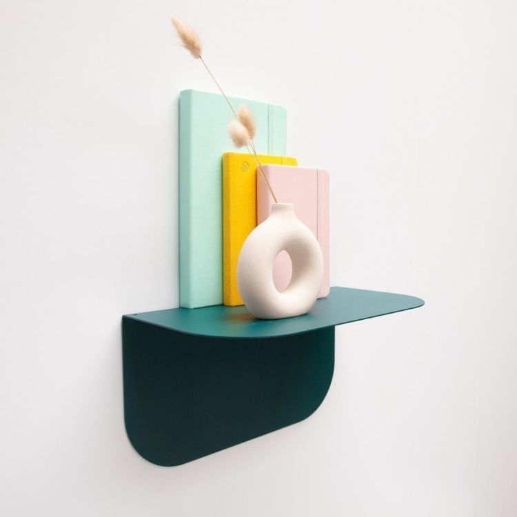 Groovy Magnets petrol powder coated metal magnetic shelf. 