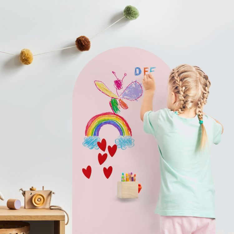 Autocollant mural magnétique rose poudré inscriptible de Groovy Magnets
