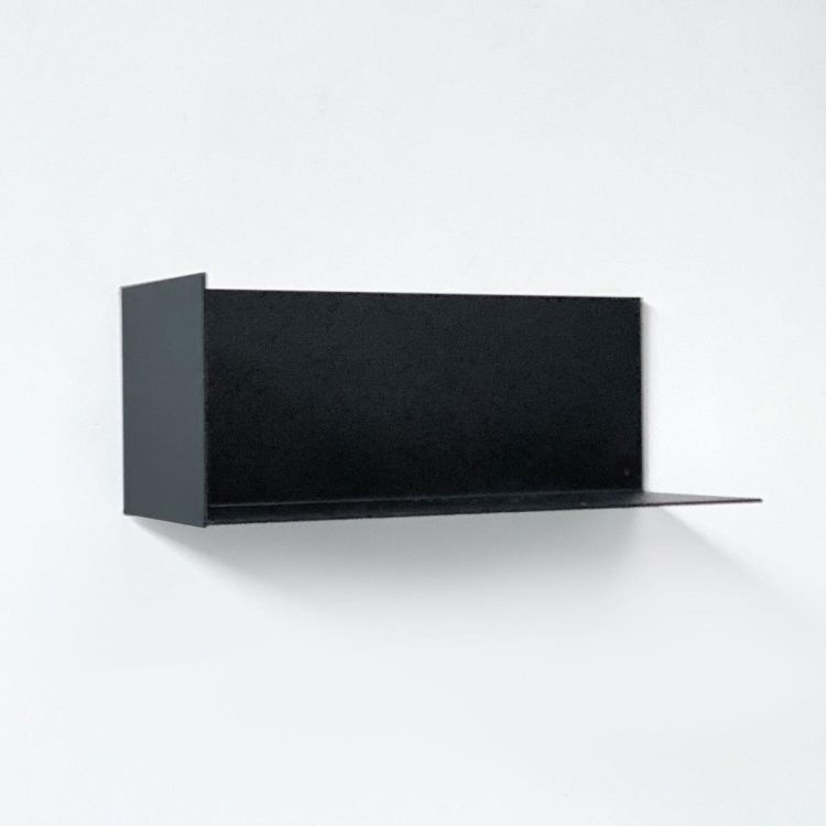 Groovy Magnets stainless steel magnetic shelf / black. No drill holes on ferrous undergrounds.