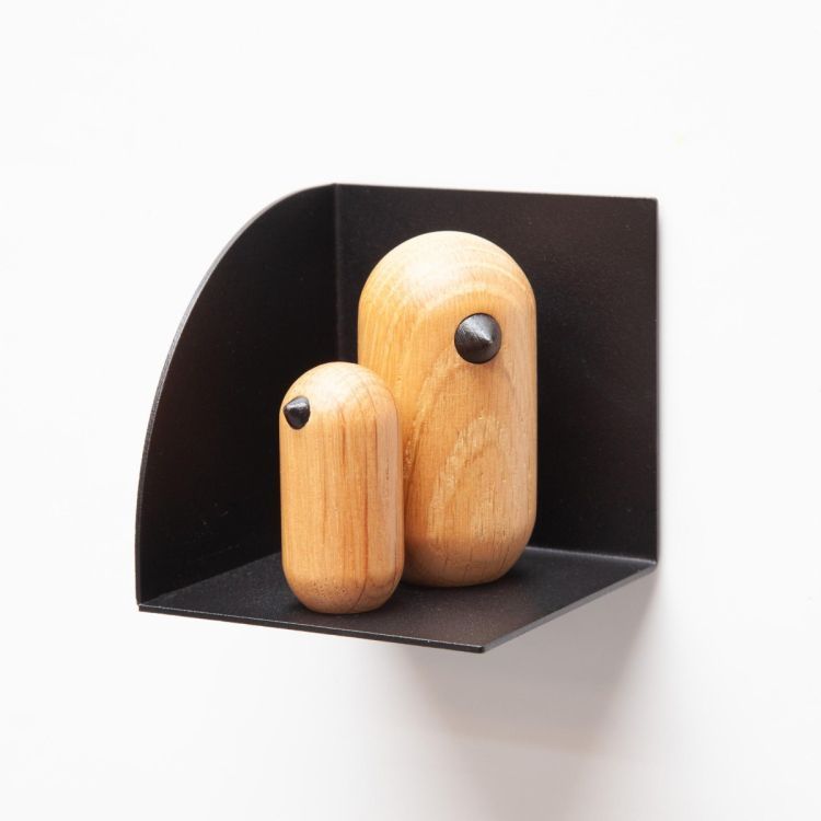 Groovy Magnets stainless steel magnetic shelf / black. No drill holes on ferrous undergrounds.