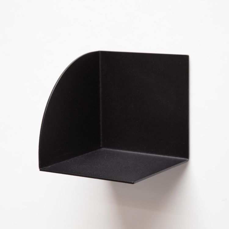 Groovy Magnets stainless steel magnetic shelf / black. No drill holes on ferrous undergrounds.