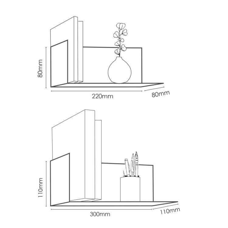 Groovy Magnets stainless steel magnetic shelf / white. No drill holes on ferrous undergrounds.