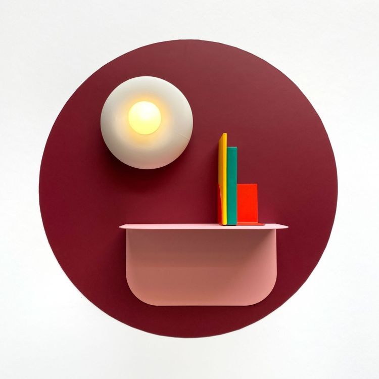 Magnetic wall sticker burgundy by Groovy Magnets - round adhesive interior sticker