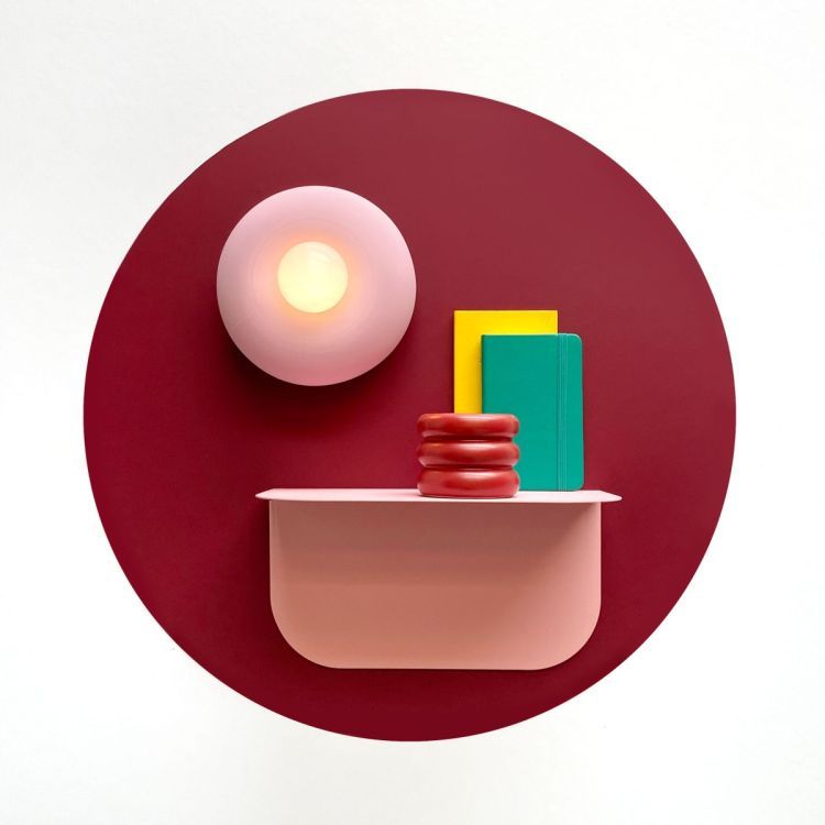 Magnetic wall sticker burgundy by Groovy Magnets - round adhesive interior sticker