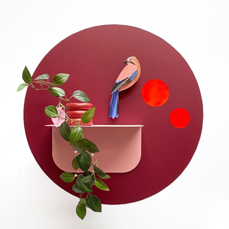 Magnetic wall sticker burgundy by Groovy Magnets - round adhesive interior sticker