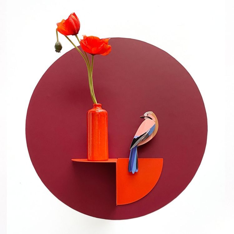 Magnetic wall sticker burgundy by Groovy Magnets - round adhesive interior sticker