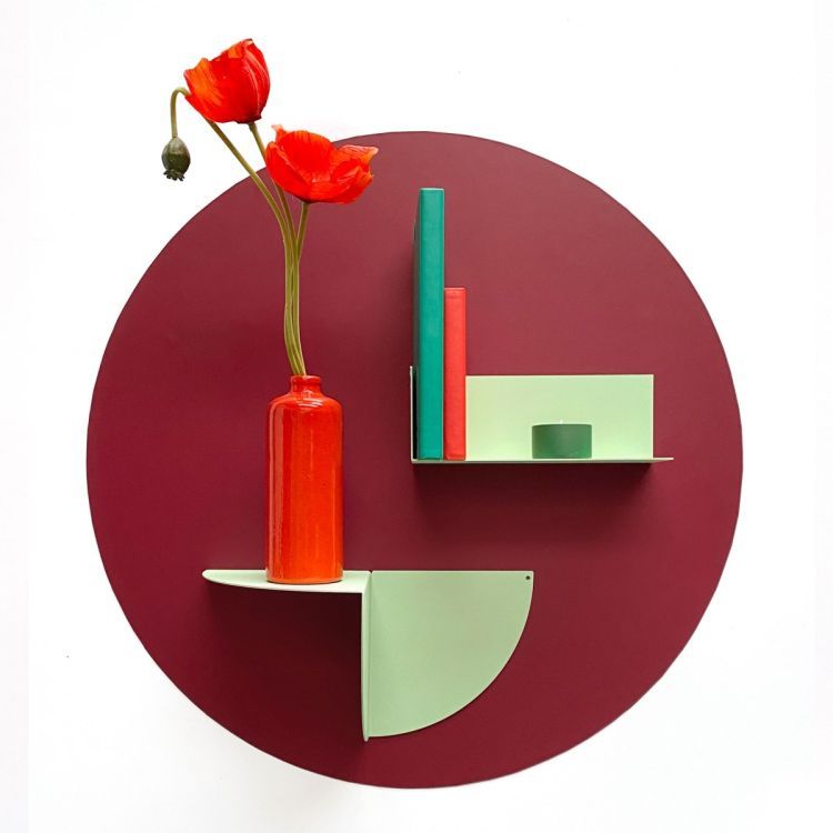 Magnetic wall sticker burgundy by Groovy Magnets - round adhesive interior sticker