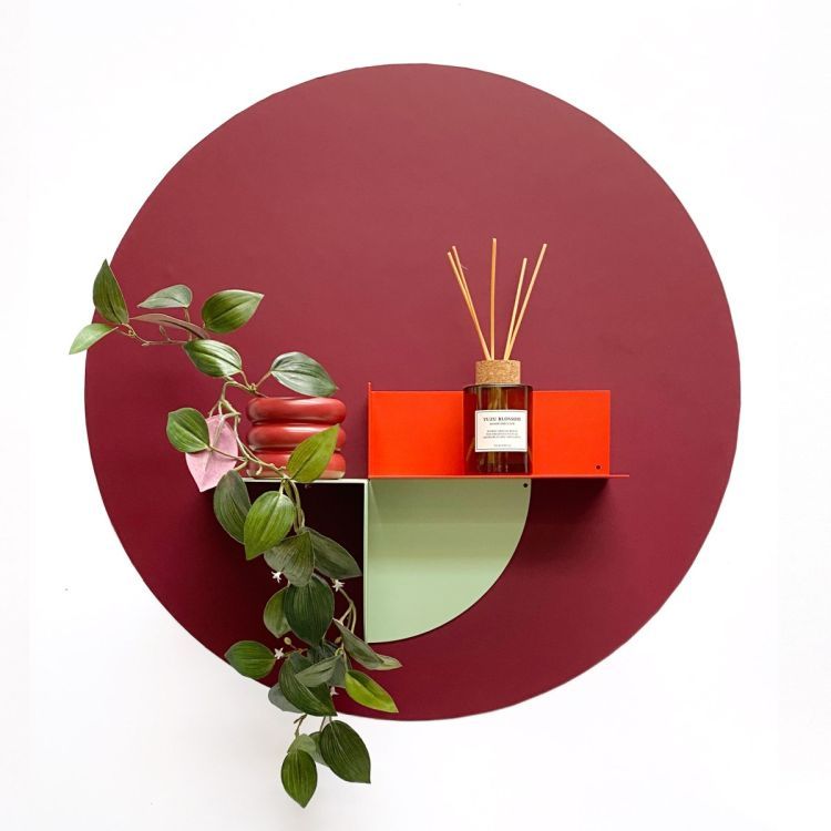 Magnetic wall sticker burgundy by Groovy Magnets - round adhesive interior sticker