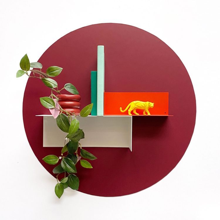 Magnetic wall sticker burgundy by Groovy Magnets - round adhesive interior sticker