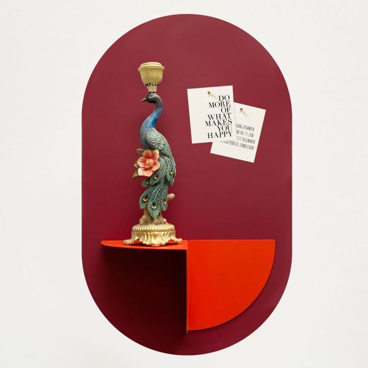 Sticker magnétique ovale burgundy de Groovy Magnets - sticker mural à forte adhérence