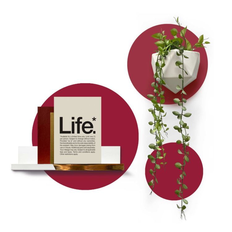 Stickers magnétiques burgundy de Groovy Magnets - autocollant rond, sticker mural