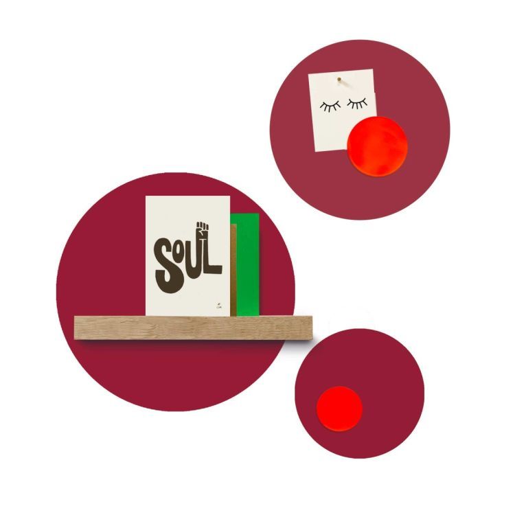 Stickers magnétiques burgundy de Groovy Magnets - autocollant rond, sticker mural