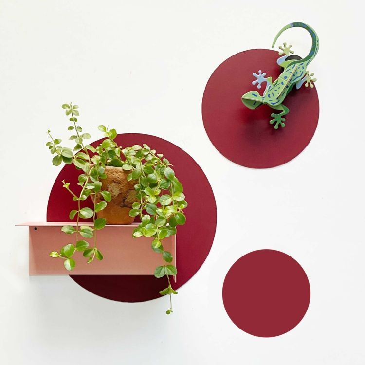 Stickers magnétiques burgundy de Groovy Magnets - autocollant rond, sticker mural