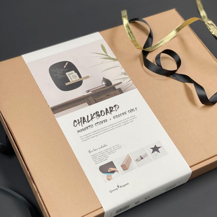 Black box Groovy Magnets en coffret cadeau - Sticker mural magnétique et inscriptible avec topping