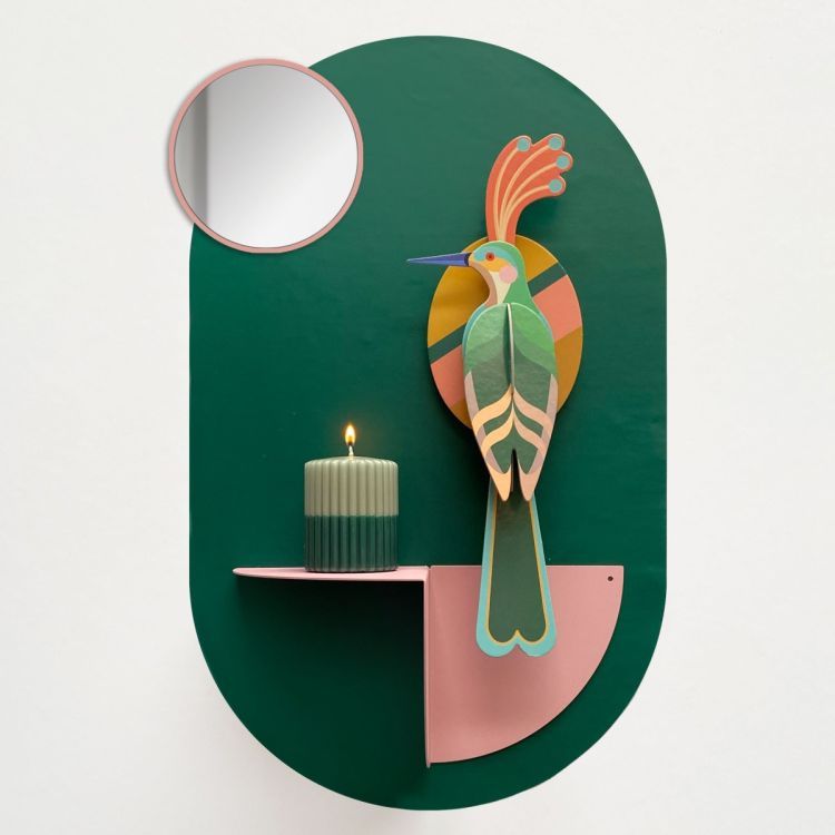 Mirroir magnétique de Groovy Magnets couleur rose