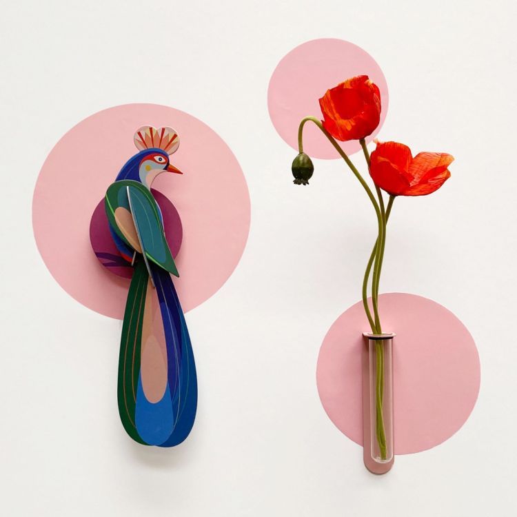 Stickers magnétiques en couleur rose de Groovy Magnets - autocollant rond, sticker mural